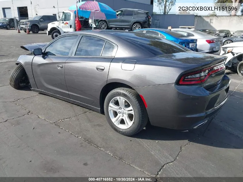 2020 Dodge Charger Sxt Rwd VIN: 2C3CDXBGXLH151596 Lot: 40716552