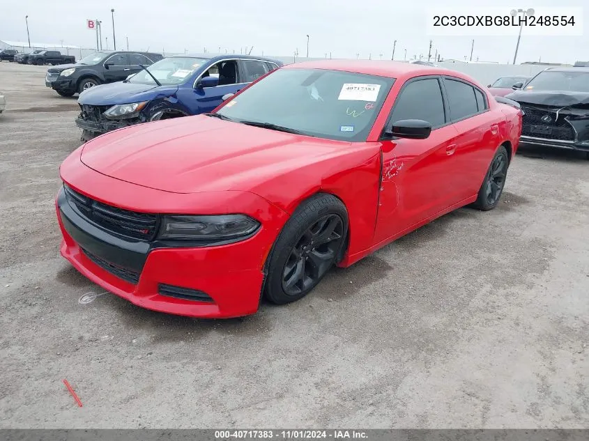 2020 Dodge Charger Sxt Rwd VIN: 2C3CDXBG8LH248554 Lot: 40717383