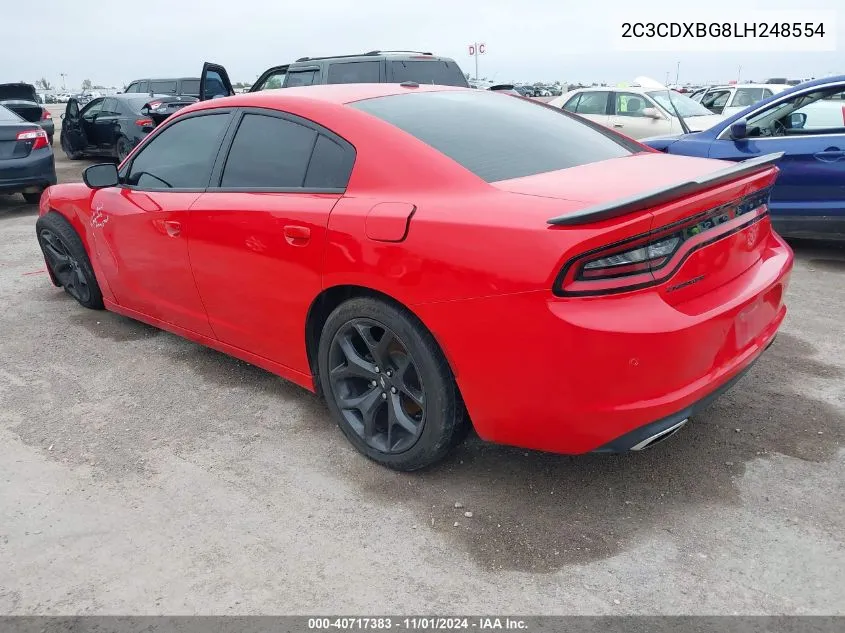 2020 Dodge Charger Sxt Rwd VIN: 2C3CDXBG8LH248554 Lot: 40717383