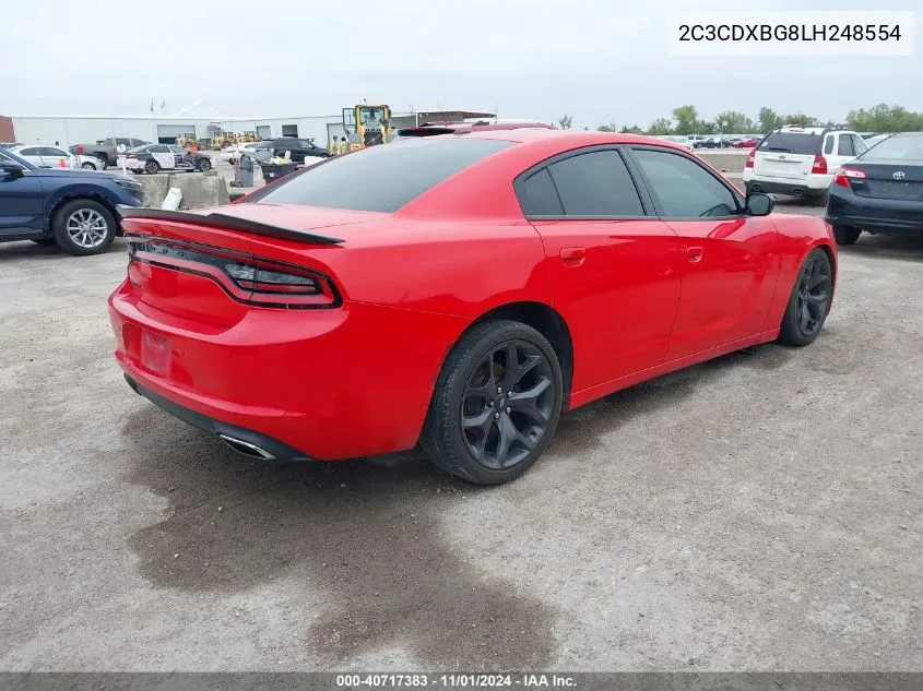 2020 Dodge Charger Sxt Rwd VIN: 2C3CDXBG8LH248554 Lot: 40717383