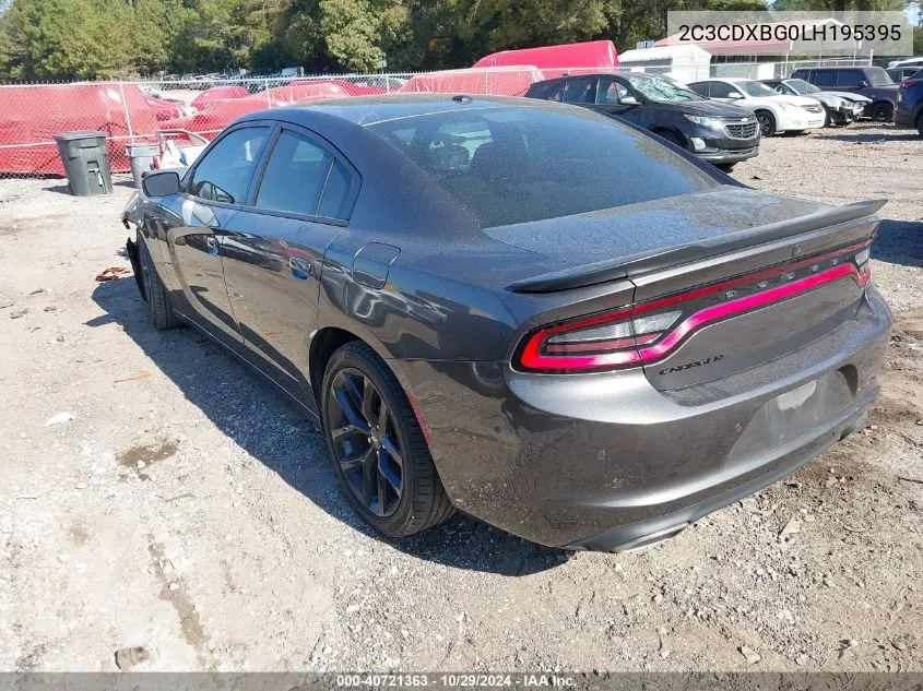 2020 Dodge Charger Sxt Rwd VIN: 2C3CDXBG0LH195395 Lot: 40721363