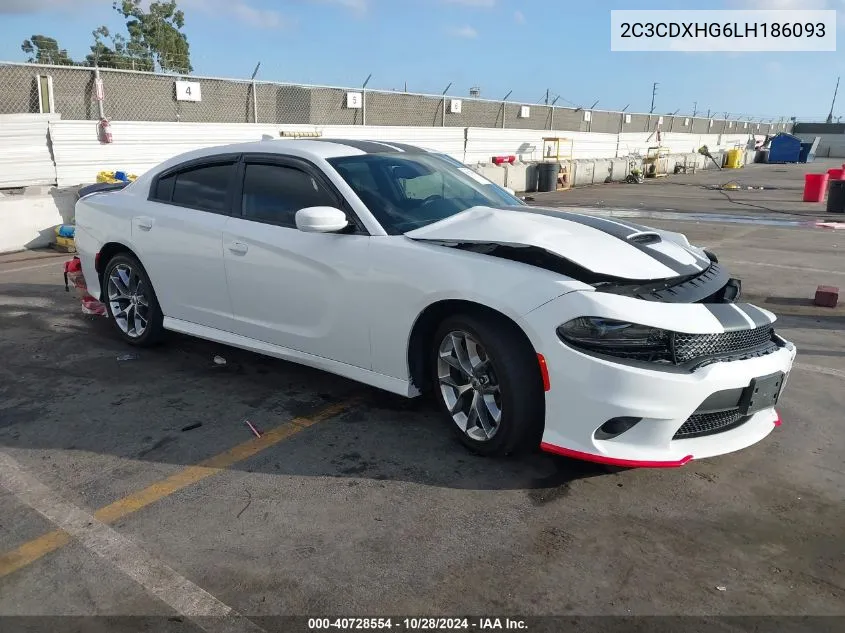 2020 Dodge Charger Gt Rwd VIN: 2C3CDXHG6LH186093 Lot: 40728554