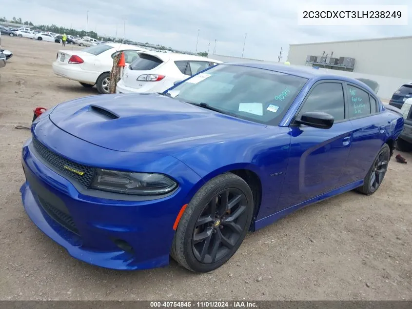 2020 Dodge Charger R/T Rwd VIN: 2C3CDXCT3LH238249 Lot: 40754845