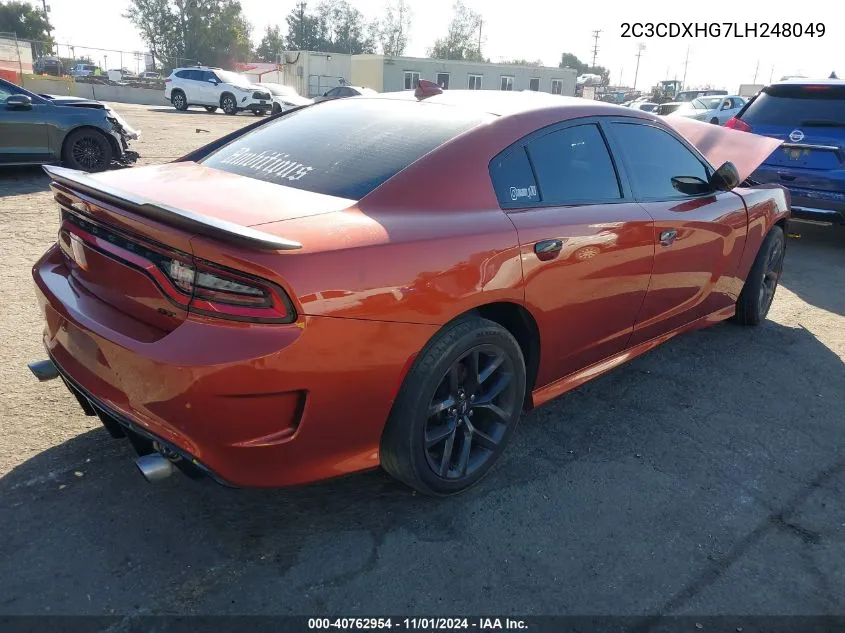 2020 Dodge Charger Gt Rwd VIN: 2C3CDXHG7LH248049 Lot: 40762954