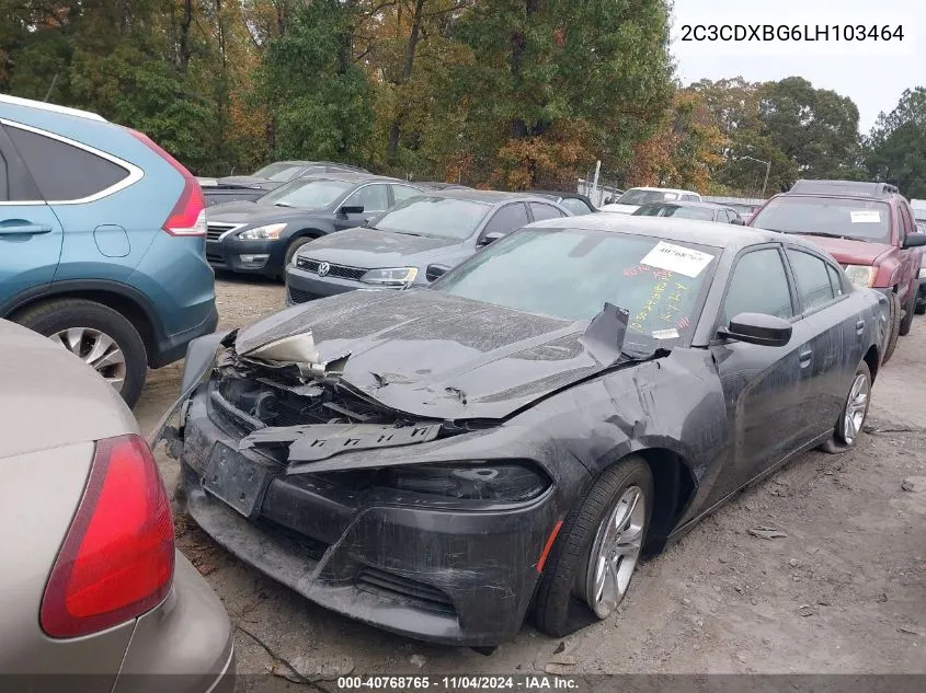 2020 Dodge Charger Sxt VIN: 2C3CDXBG6LH103464 Lot: 40768765