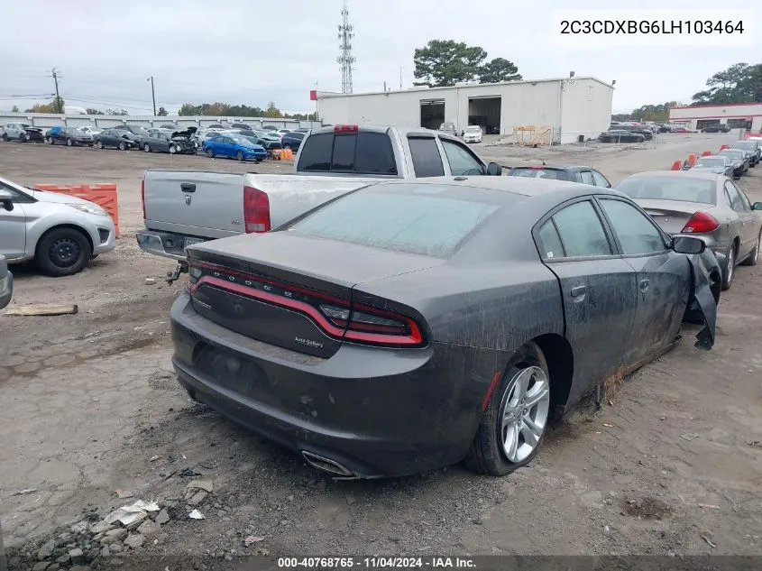 2020 Dodge Charger Sxt VIN: 2C3CDXBG6LH103464 Lot: 40768765