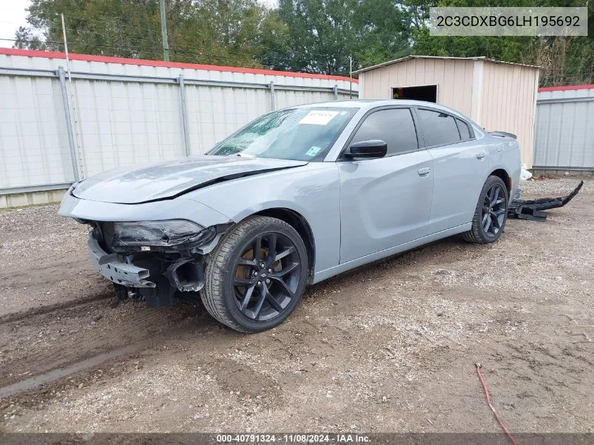 2020 Dodge Charger Sxt Rwd VIN: 2C3CDXBG6LH195692 Lot: 40791324