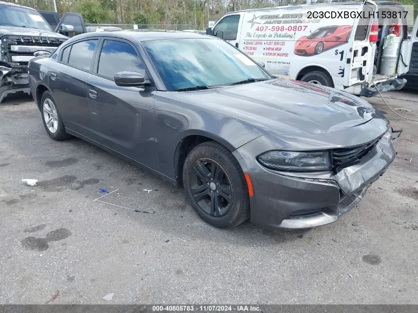 2020 Dodge Charger Sxt Rwd VIN: 2C3CDXBGXLH153817 Lot: 40805783