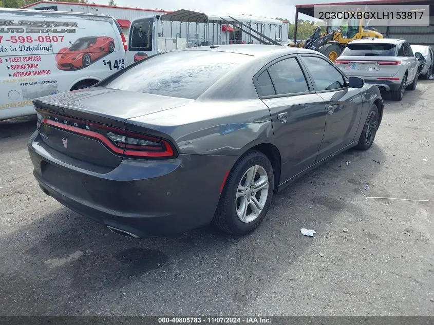 2020 Dodge Charger Sxt Rwd VIN: 2C3CDXBGXLH153817 Lot: 40805783