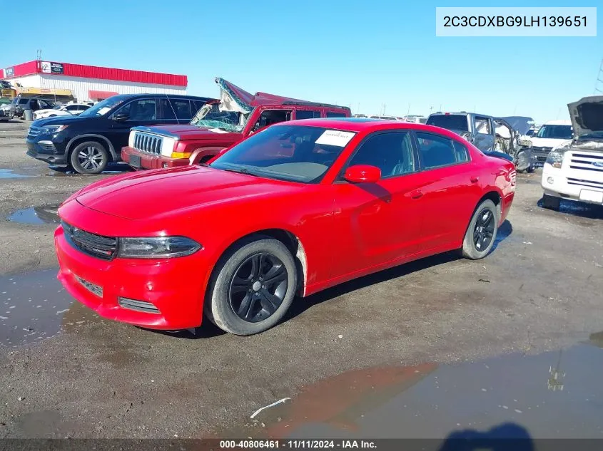 2020 Dodge Charger Sxt Rwd VIN: 2C3CDXBG9LH139651 Lot: 40806461