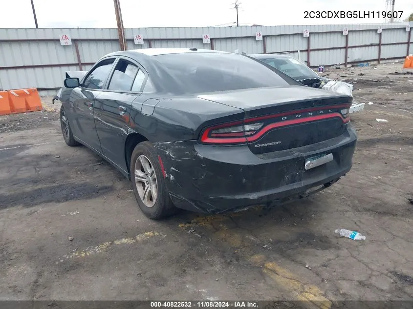 2020 Dodge Charger Sxt Rwd VIN: 2C3CDXBG5LH119607 Lot: 40822532