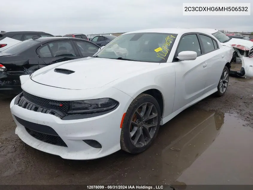 2021 Dodge Charger Gt VIN: 2C3CDXHG6MH506532 Lot: 12078099