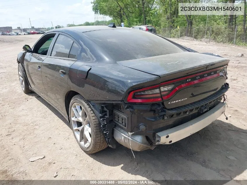 2021 Dodge Charger Sxt Rwd VIN: 2C3CDXBG3MH540601 Lot: 39331488