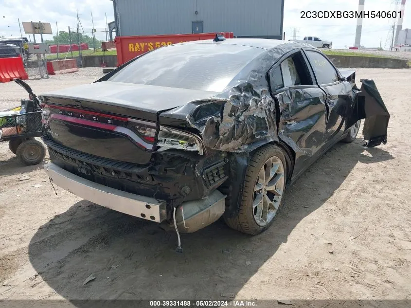 2021 Dodge Charger Sxt Rwd VIN: 2C3CDXBG3MH540601 Lot: 39331488