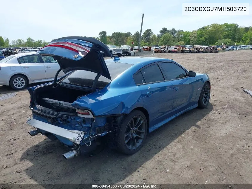 2021 Dodge Charger Scat Pack Rwd VIN: 2C3CDXGJ7MH503720 Lot: 39454353