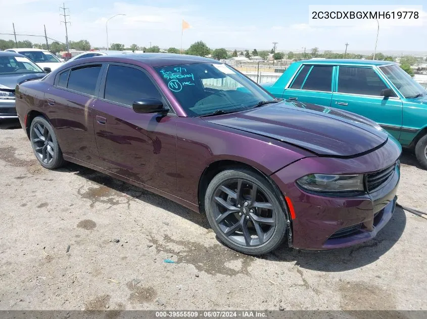 2021 Dodge Charger Sxt Rwd VIN: 2C3CDXBGXMH619778 Lot: 39555509