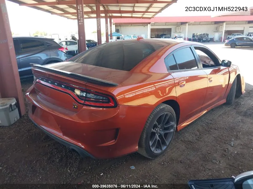 2021 Dodge Charger Scat Pack Rwd VIN: 2C3CDXGJ1MH522943 Lot: 39635076