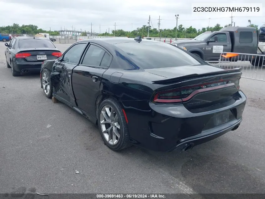 2021 Dodge Charger Gt Rwd VIN: 2C3CDXHG7MH679119 Lot: 39691463