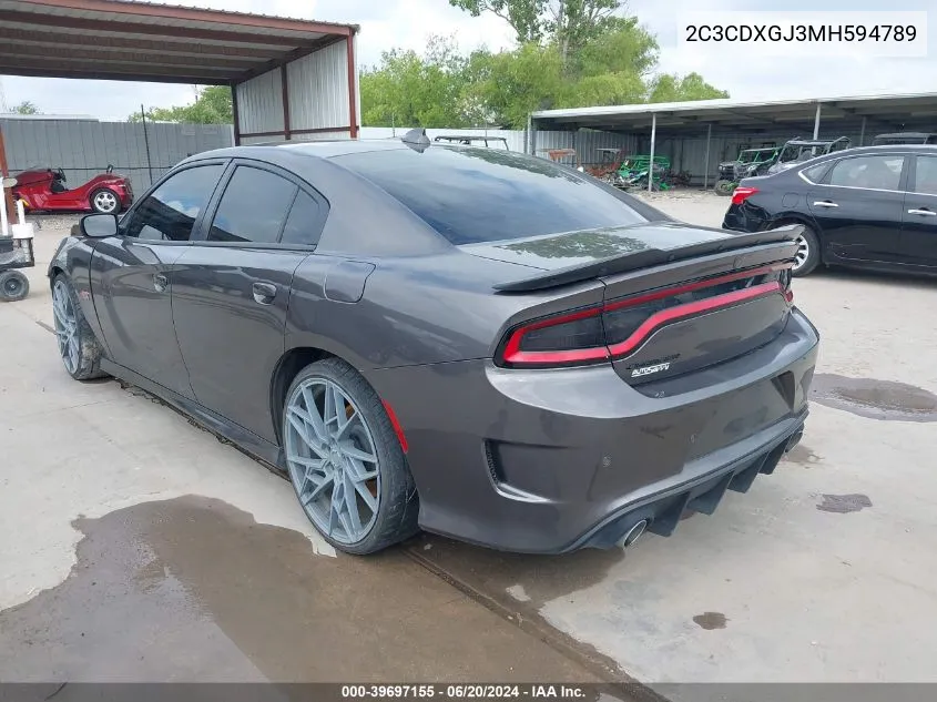 2021 Dodge Charger Scat Pack Rwd VIN: 2C3CDXGJ3MH594789 Lot: 39697155