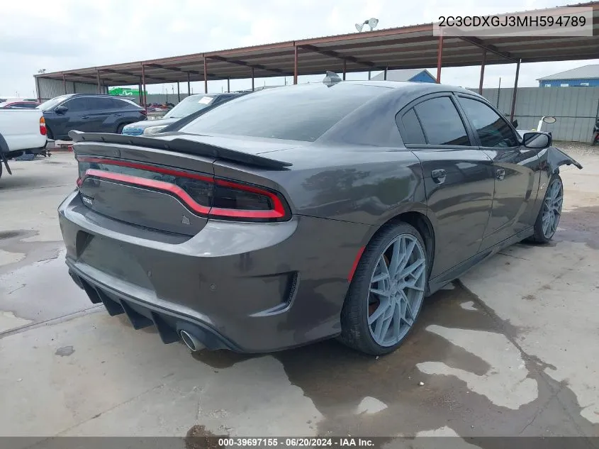 2021 Dodge Charger Scat Pack Rwd VIN: 2C3CDXGJ3MH594789 Lot: 39697155