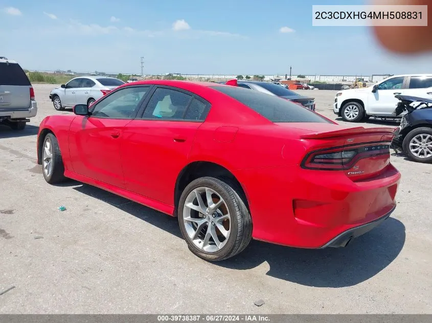 2021 Dodge Charger Gt Rwd VIN: 2C3CDXHG4MH508831 Lot: 39738387