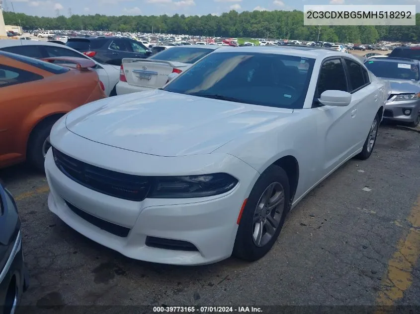 2021 Dodge Charger Sxt Rwd VIN: 2C3CDXBG5MH518292 Lot: 39773165