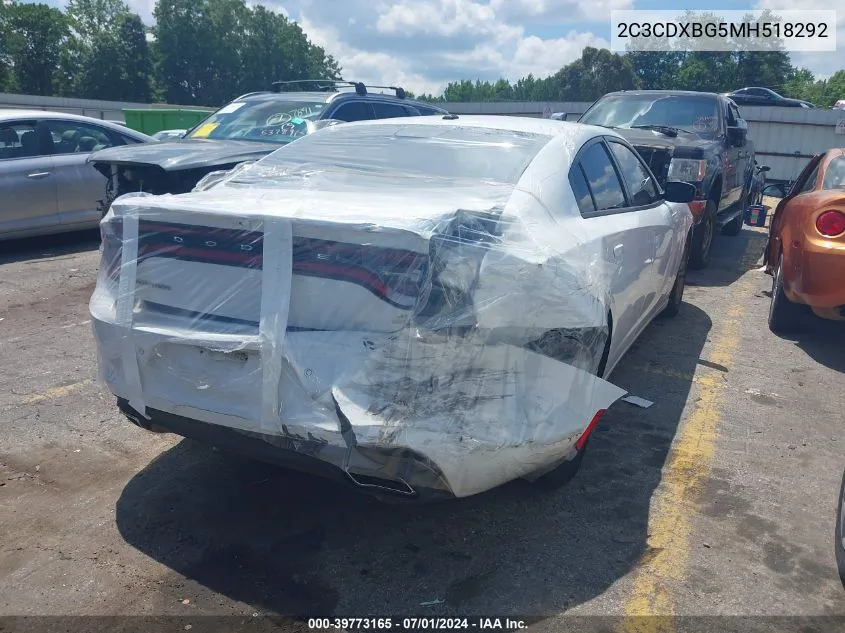 2C3CDXBG5MH518292 2021 Dodge Charger Sxt Rwd