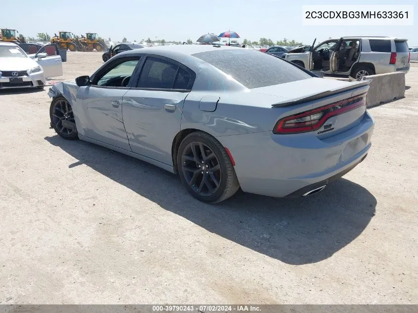 2C3CDXBG3MH633361 2021 Dodge Charger Sxt Rwd