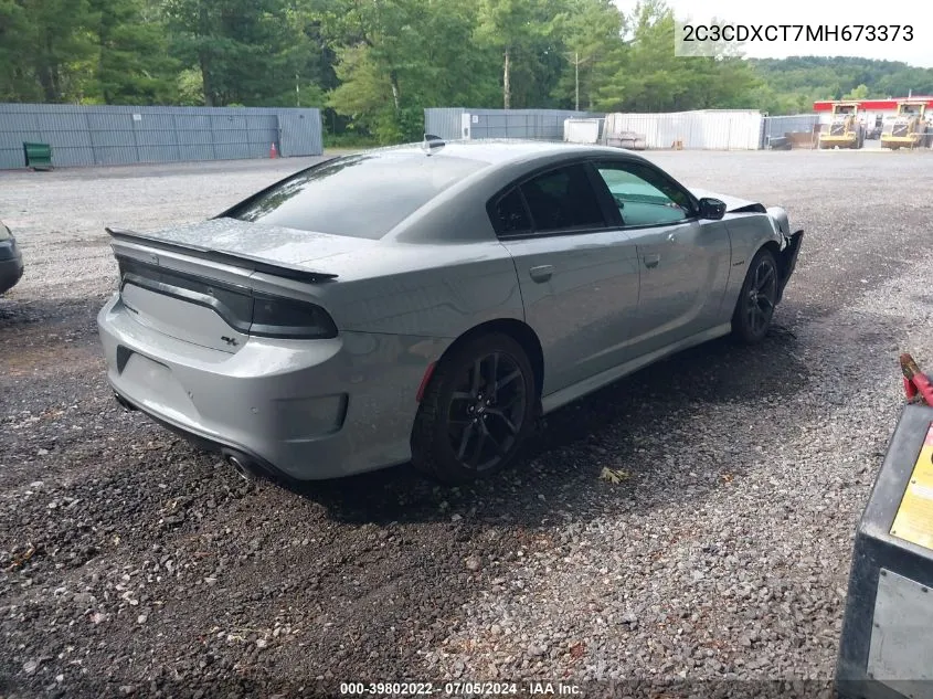 2021 Dodge Charger R/T Rwd VIN: 2C3CDXCT7MH673373 Lot: 39802022