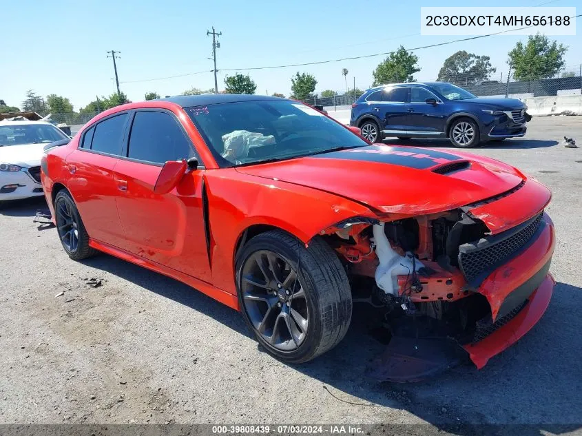 2021 Dodge Charger R/T Rwd VIN: 2C3CDXCT4MH656188 Lot: 39808439