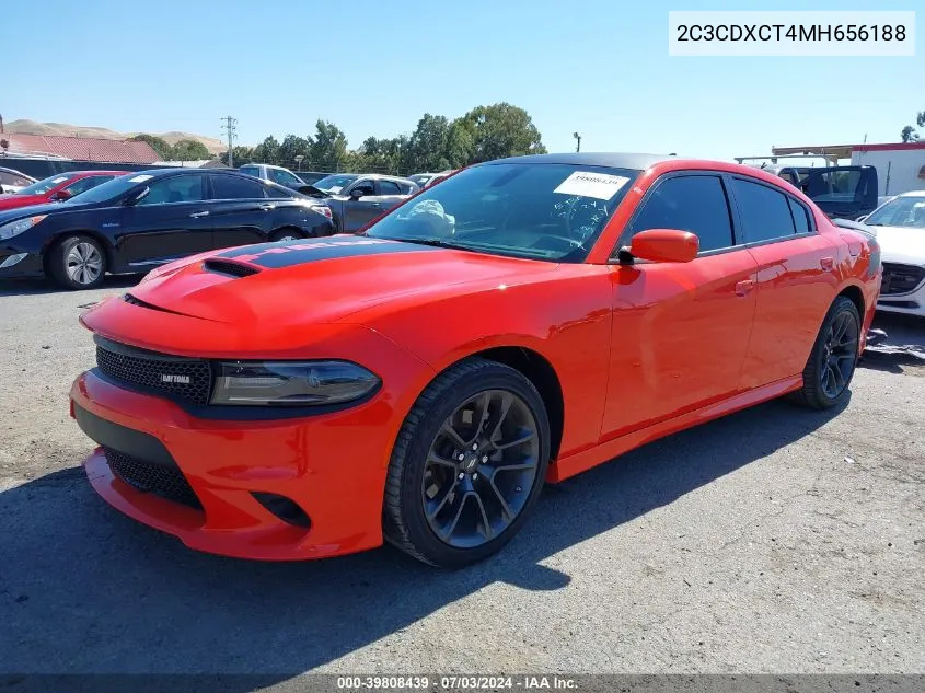 2021 Dodge Charger R/T Rwd VIN: 2C3CDXCT4MH656188 Lot: 39808439