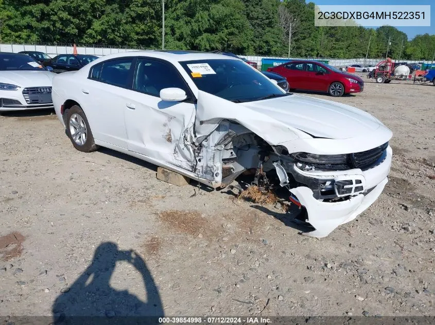 2021 Dodge Charger Sxt Rwd VIN: 2C3CDXBG4MH522351 Lot: 39854998