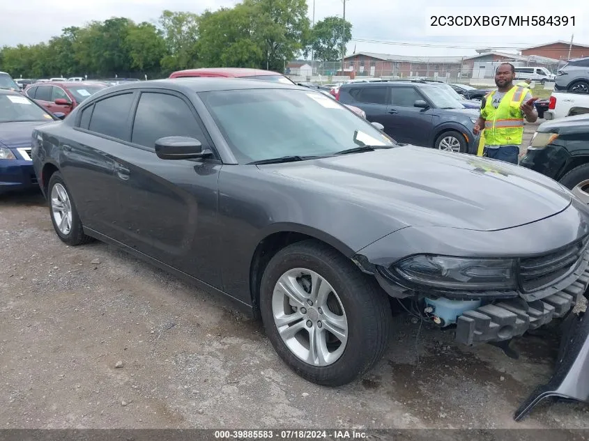 2021 Dodge Charger Sxt Rwd VIN: 2C3CDXBG7MH584391 Lot: 39885583