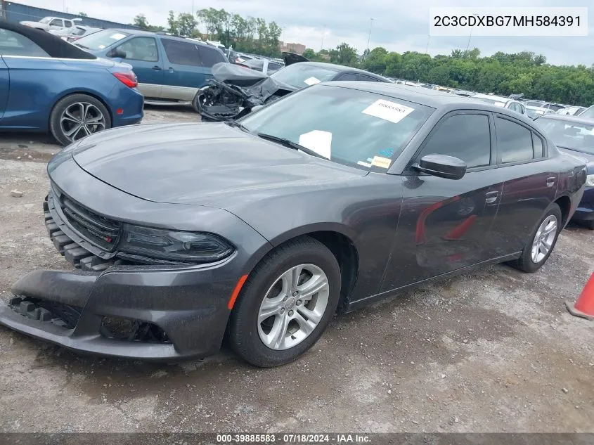 2021 Dodge Charger Sxt Rwd VIN: 2C3CDXBG7MH584391 Lot: 39885583