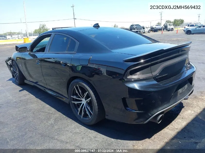 2021 Dodge Charger Scat Pack Rwd VIN: 2C3CDXGJ2MH569432 Lot: 39927147