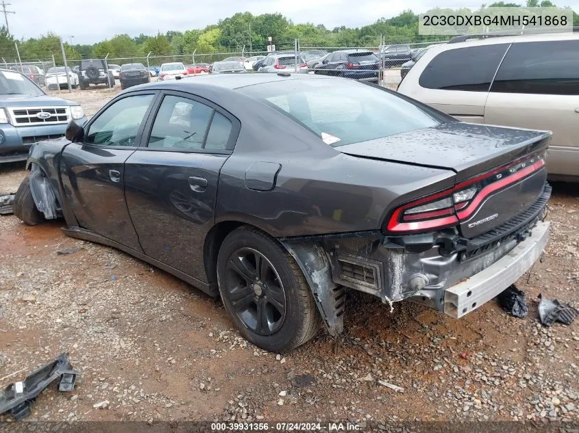 2021 Dodge Charger Sxt Rwd VIN: 2C3CDXBG4MH541868 Lot: 39931356