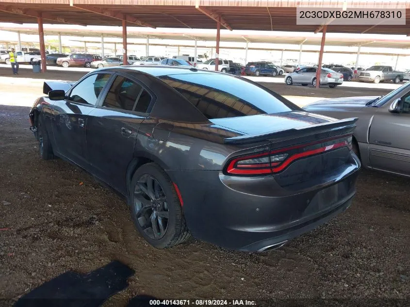 2C3CDXBG2MH678310 2021 Dodge Charger Sxt Rwd