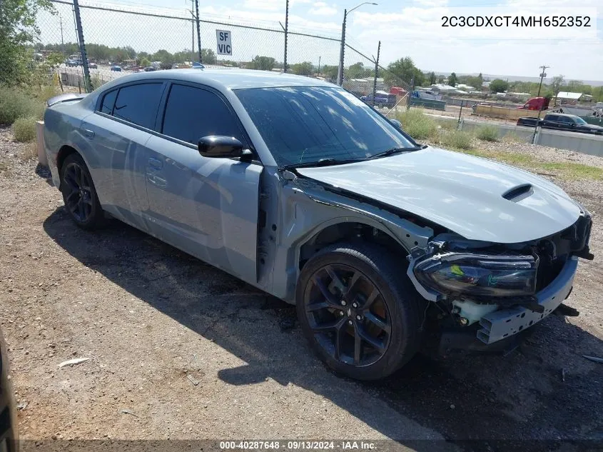 2021 Dodge Charger R/T Rwd VIN: 2C3CDXCT4MH652352 Lot: 40287648