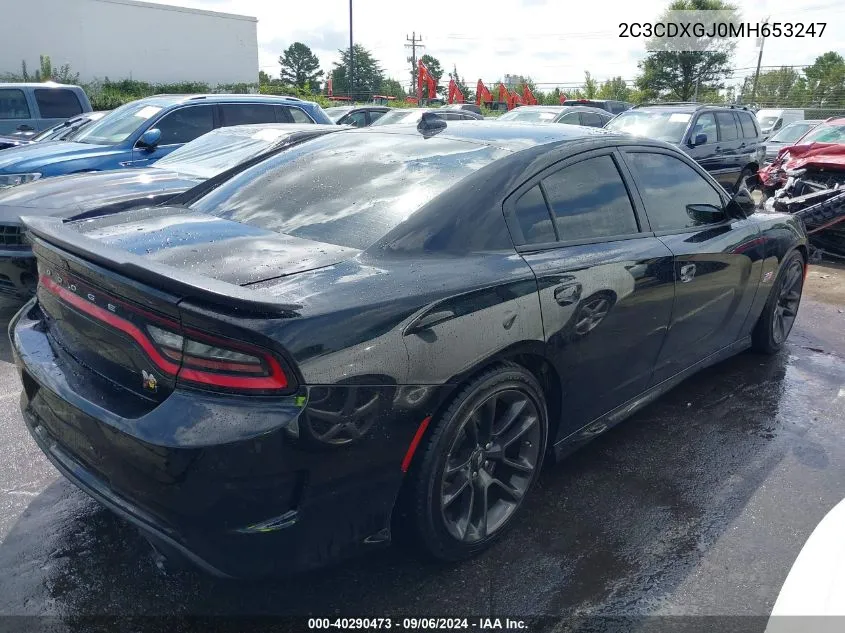 2021 Dodge Charger Scat Pack Rwd VIN: 2C3CDXGJ0MH653247 Lot: 40290473