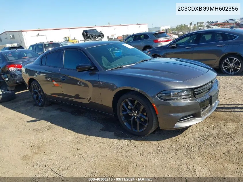 2021 Dodge Charger Sxt Rwd VIN: 2C3CDXBG9MH602356 Lot: 40300216