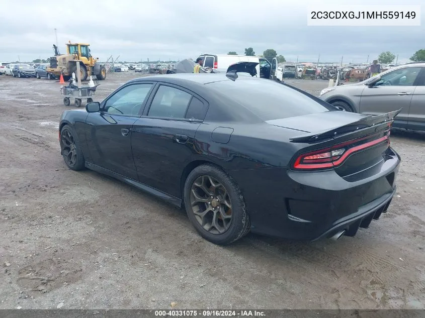 2021 Dodge Charger Scat Pack Rwd VIN: 2C3CDXGJ1MH559149 Lot: 40331075