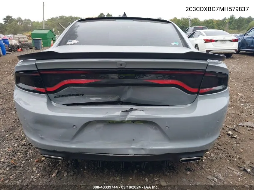 2021 Dodge Charger Sxt VIN: 2C3CDXBG7MH579837 Lot: 40339744