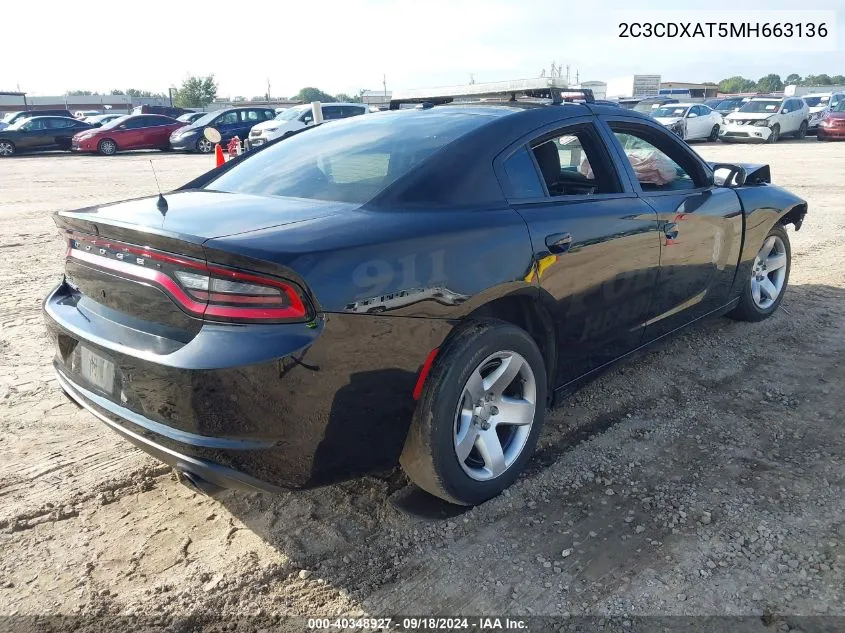 2021 Dodge Charger Police VIN: 2C3CDXAT5MH663136 Lot: 40348927