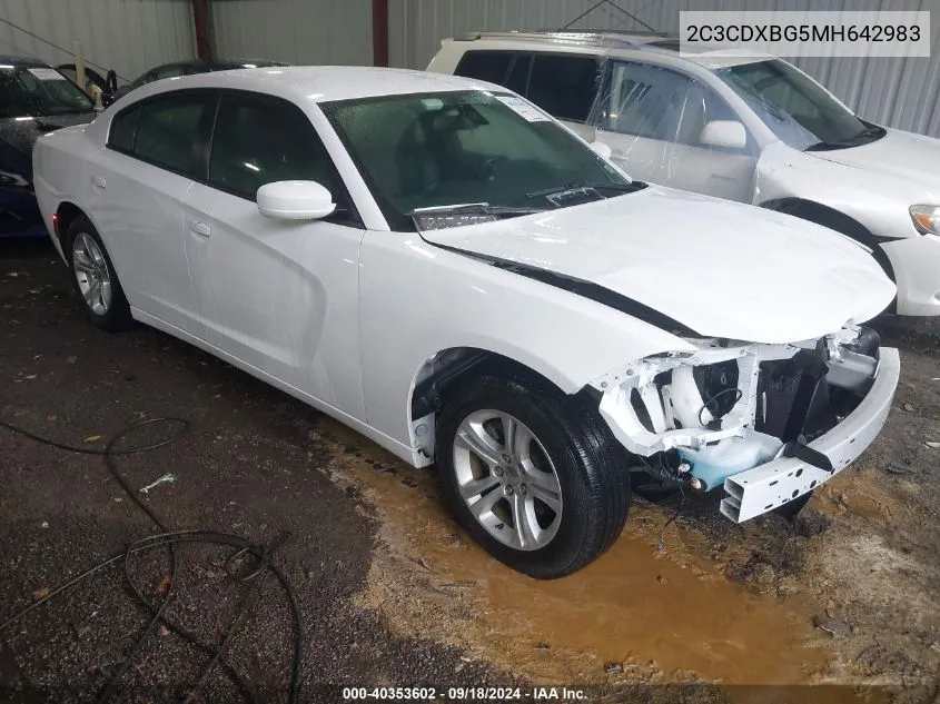 2021 Dodge Charger Sxt Rwd VIN: 2C3CDXBG5MH642983 Lot: 40353602