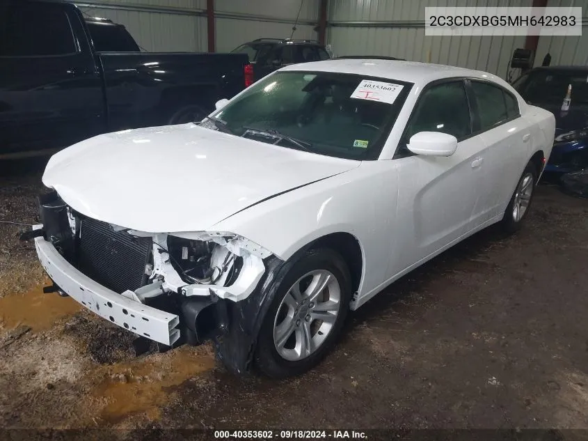 2021 Dodge Charger Sxt Rwd VIN: 2C3CDXBG5MH642983 Lot: 40353602