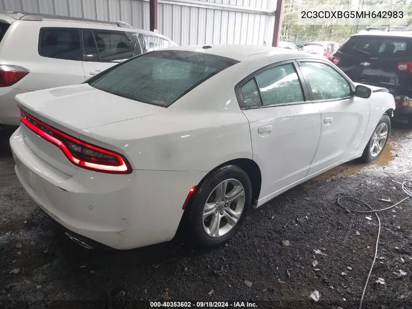 2021 Dodge Charger Sxt Rwd VIN: 2C3CDXBG5MH642983 Lot: 40353602