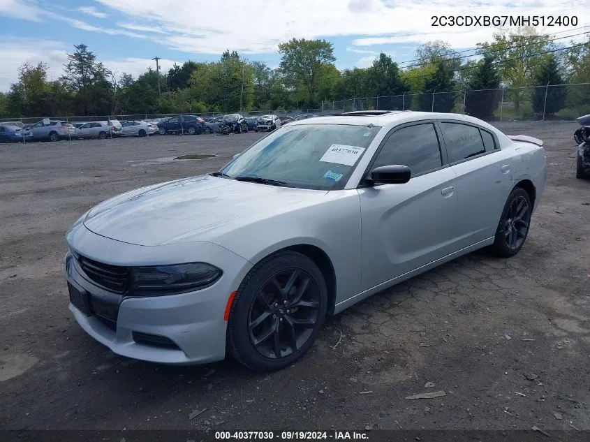 2C3CDXBG7MH512400 2021 Dodge Charger Sxt Rwd