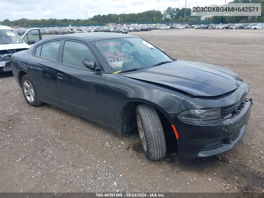 2021 Dodge Charger Sxt Rwd VIN: 2C3CDXBG4MH642571 Lot: 40391489