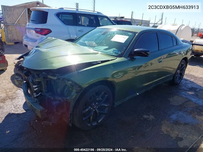 2021 Dodge Charger Sxt Rwd VIN: 2C3CDXBG5MH633913 Lot: 40422186