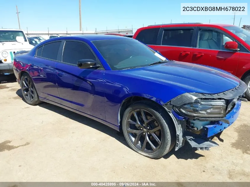 2021 Dodge Charger Sxt VIN: 2C3CDXBG8MH678022 Lot: 40425995